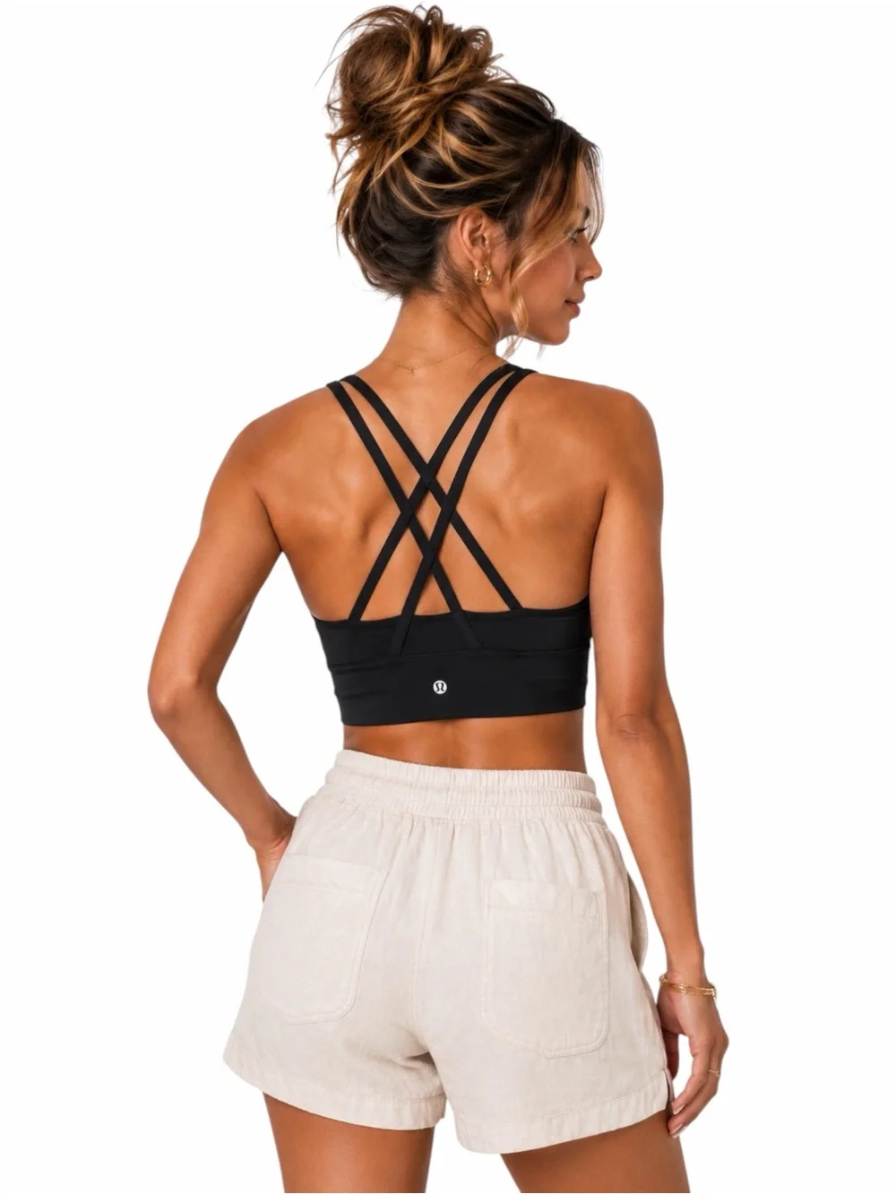 Lululemon – Energy Bra Long Line – Black Strappy Sports Bra – Sz. 8